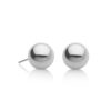 Glistening Ball Stud Earrings / Long Post / 14K White Gold