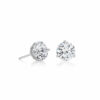 Chic and Characteristic Round Zirconia Stud Earrings