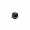 Charismatic Black Round Zirconia Stud Earrings