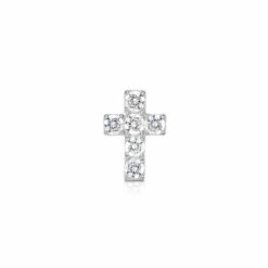 Sparkling Cross Stud Earrings - 6.2mm x 8mm