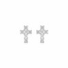 Sparkling Cross Stud Earrings