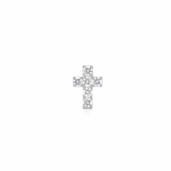 Sparkling Cross Stud Earrings - 4.5mm x 5.8mm