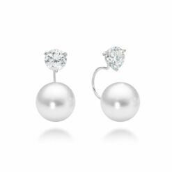 Opulent Crystal Pearl Earrings / Detachable - 12mm x 23mm