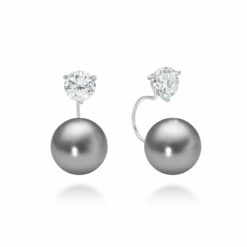 Opulent Crystal Pearl Earrings / Detachable - 12mm X 23mm