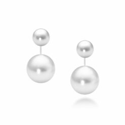 Graceful Double Crystal Pearl Earrings / Detachable - 12mm x 23mm