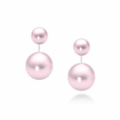 Graceful Double Crystal Pearl Earrings / Detachable - 12mm x 23mm